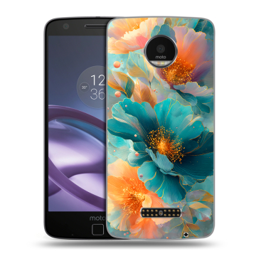 Пластиковый чехол на Lenovo Moto Z Force с принтом Цветы
