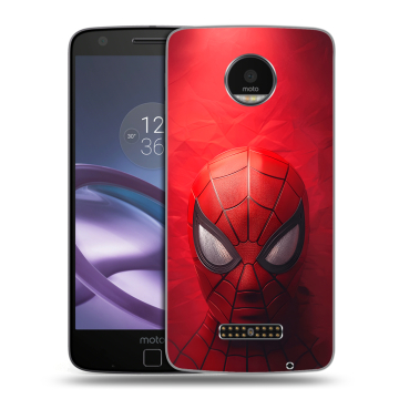 Пластиковый чехол на Lenovo Moto Z Force с принтом Spiderman Человек паук Пластиковый чехол на Lenovo Moto Z Force с принтом Spiderman Человек паук
