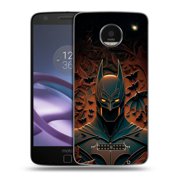 Пластиковый чехол на Lenovo Moto Z Force с принтом Batman Бэтмен