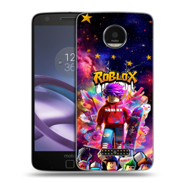 Пластиковый чехол на Lenovo Moto Z Force с принтом Roblox Роблокс