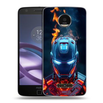 Пластиковый чехол на Lenovo Moto Z Force с принтом IronMan Железный человек Пластиковый чехол на Lenovo Moto Z Force с принтом IronMan Железный человек