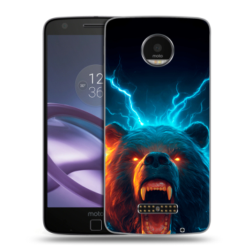 Пластиковый чехол на Lenovo Moto Z Force с принтом Медведь