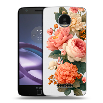 Пластиковый чехол на Lenovo Moto Z Force с принтом цветы