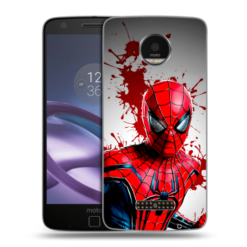 Пластиковый чехол на Lenovo Moto Z Force с принтом Spiderman Человек паук Пластиковый чехол на Lenovo Moto Z Force с принтом Spiderman Человек паук