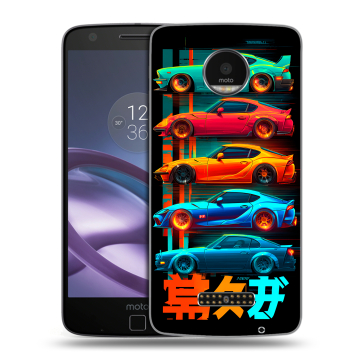 Пластиковый чехол на Lenovo Moto Z Force с принтом машины тачки