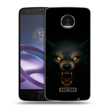 Пластиковый чехол на Lenovo Moto Z Force с принтом Волк