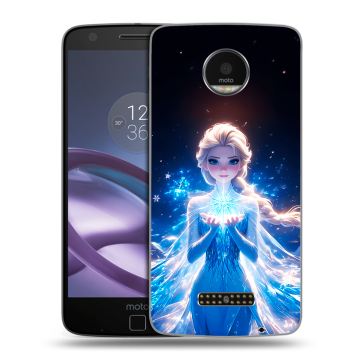 Пластиковый чехол на Lenovo Moto Z Force с принтом Холодное сердце Frozen Пластиковый чехол на Lenovo Moto Z Force с принтом Холодное сердце Frozen
