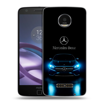 Пластиковый чехол на Lenovo Moto Z Force с принтом Mercedes Мерседес Пластиковый чехол на Lenovo Moto Z Force с принтом Mercedes Мерседес