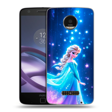 Пластиковый чехол на Lenovo Moto Z Force с принтом Холодное сердце Frozen Пластиковый чехол на Lenovo Moto Z Force с принтом Холодное сердце Frozen