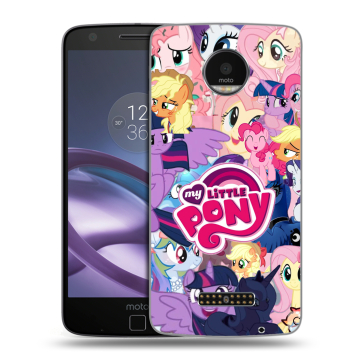 Пластиковый чехол на Lenovo Moto Z Force с принтом My little pony Дружба чудо