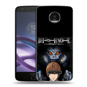 Пластиковый чехол на Lenovo Moto Z Force с принтом Death note Тетрадь смерти