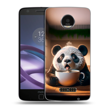 Пластиковый чехол на Lenovo Moto Z Force с принтом смешная панда Пластиковый чехол на Lenovo Moto Z Force с принтом смешная панда