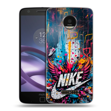 Пластиковый чехол на Lenovo Moto Z Force с принтом Nike Найк Пластиковый чехол на Lenovo Moto Z Force с принтом Nike Найк