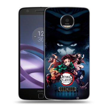 Пластиковый чехол на Lenovo Moto Z Force с принтом Demon Slayer Клинок рассекающий демонов Пластиковый чехол на Lenovo Moto Z Force с принтом Demon Slayer Клинок рассекающий демонов