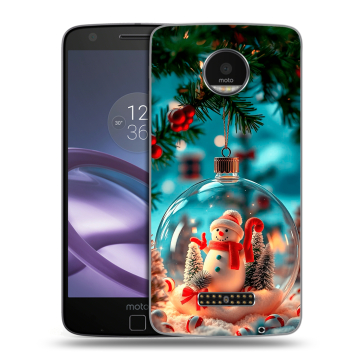 Пластиковый чехол на Lenovo Moto Z Force с принтом Новый год