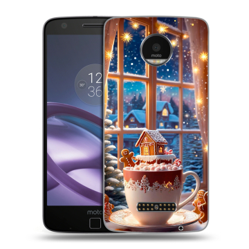 Пластиковый чехол на Lenovo Moto Z Force с принтом Новый год