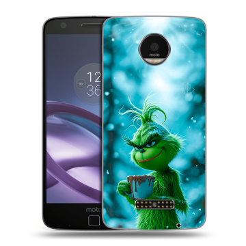 Пластиковый чехол на Lenovo Moto Z Force с принтом Новый год гринч