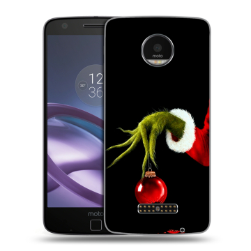 Пластиковый чехол на Lenovo Moto Z Force с принтом Новый год Гринч