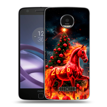 Пластиковый чехол на Lenovo Moto Z Force с принтом Новый год