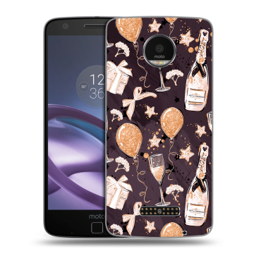 Пластиковый чехол на Lenovo Moto Z Force с принтом Новый год