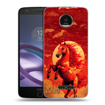 Пластиковый чехол на Lenovo Moto Z Force с принтом Новый год