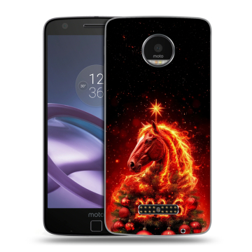 Пластиковый чехол на Lenovo Moto Z Force с принтом Новый год