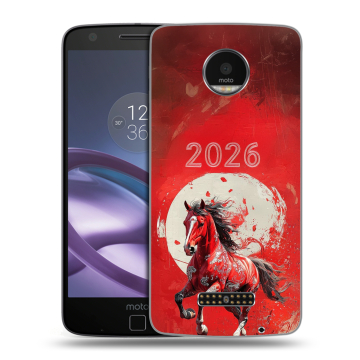 Пластиковый чехол на Lenovo Moto Z Force с принтом Новый год
