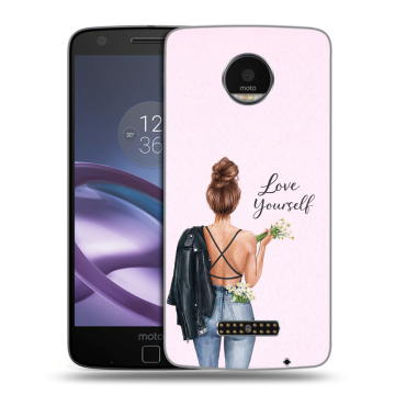 Пластиковый чехол на Lenovo Moto Z Force с принтом женский Пластиковый чехол на Lenovo Moto Z Force с принтом женский