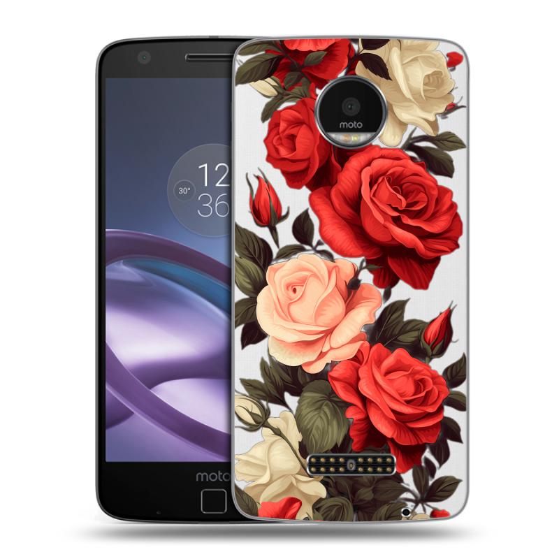 Пластиковый чехол на Lenovo Moto Z Force с принтом Розы Пластиковый чехол на Lenovo Moto Z Force с принтом Розы