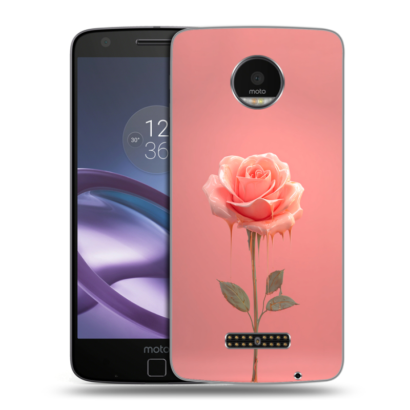 Пластиковый чехол на Lenovo Moto Z Force с принтом Розовая роза Пластиковый чехол на Lenovo Moto Z Force с принтом Розовая роза