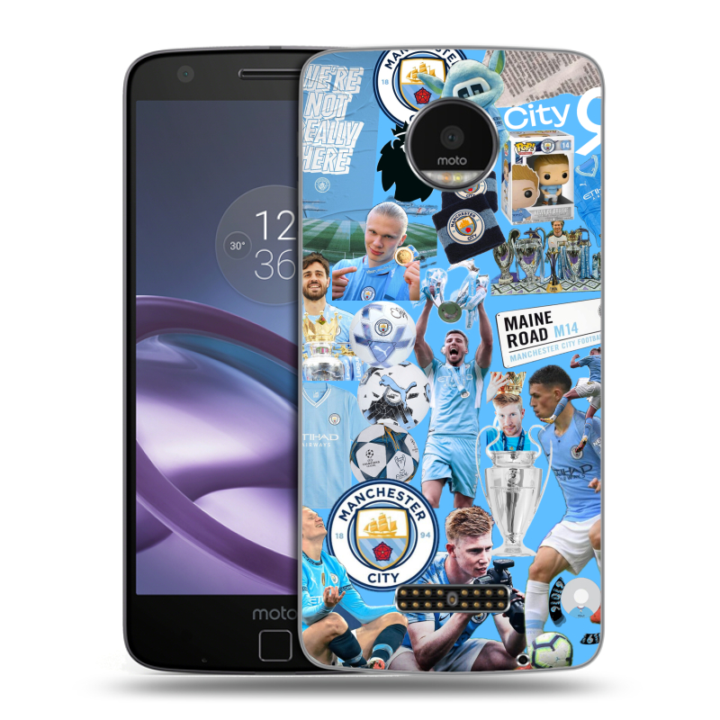 Пластиковый чехол на Lenovo Moto Z Force с принтом Man City Манчестер Сити Пластиковый чехол на Lenovo Moto Z Force с принтом Man City Манчестер Сити
