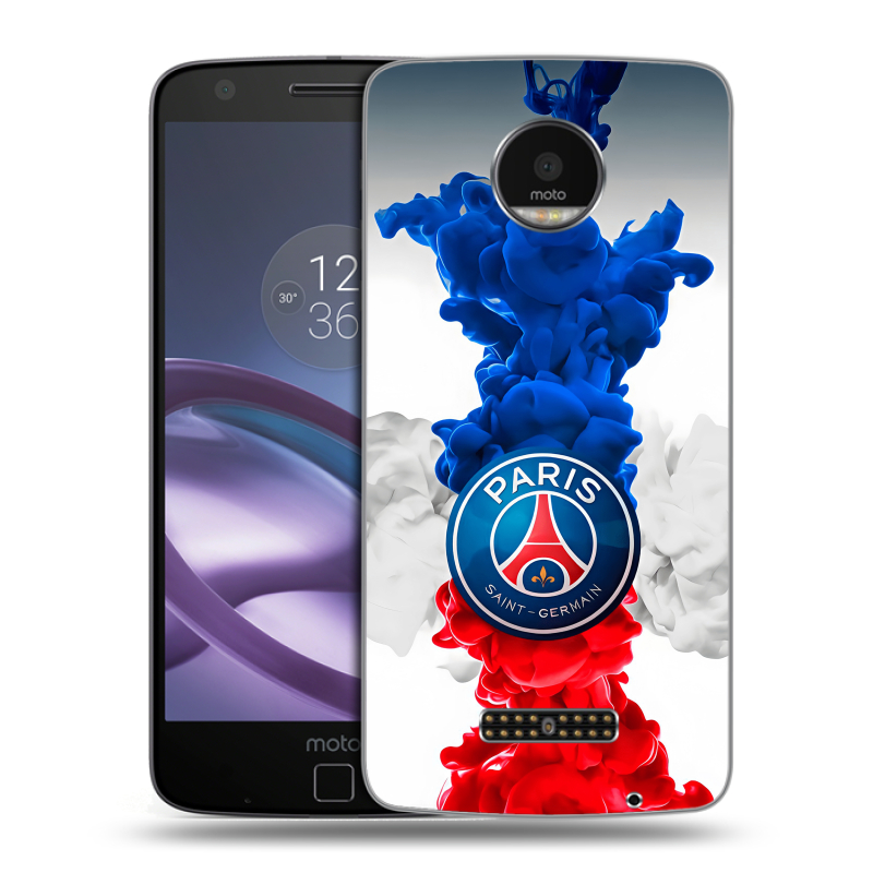Пластиковый чехол на Lenovo Moto Z Force с принтом PSG ПСЖ Пластиковый чехол на Lenovo Moto Z Force с принтом PSG ПСЖ