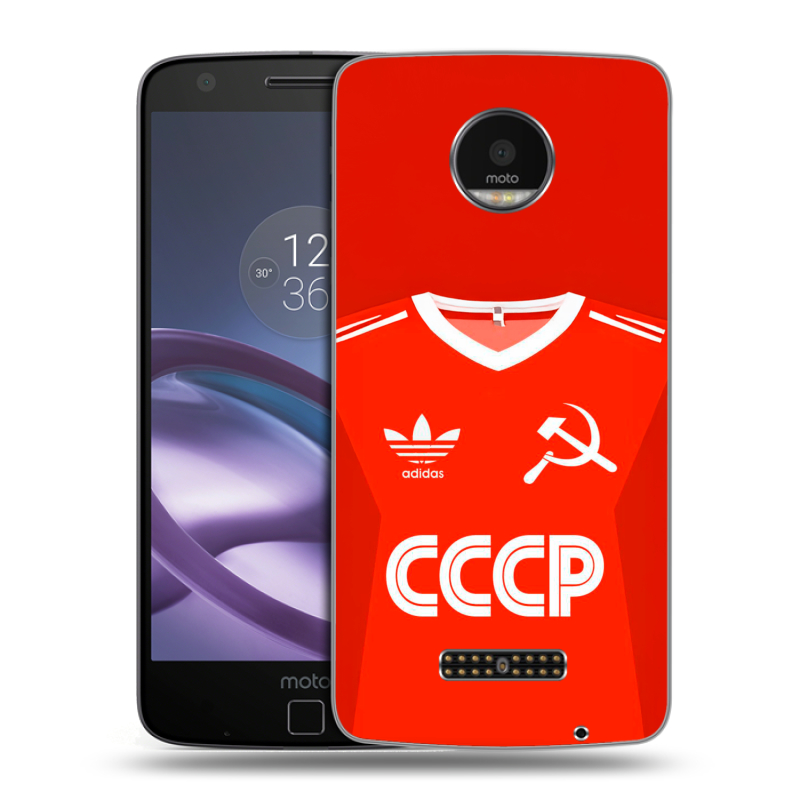 Пластиковый чехол на Lenovo Moto Z Force с принтом Флаг Герб СССР Пластиковый чехол на Lenovo Moto Z Force с принтом Флаг Герб СССР