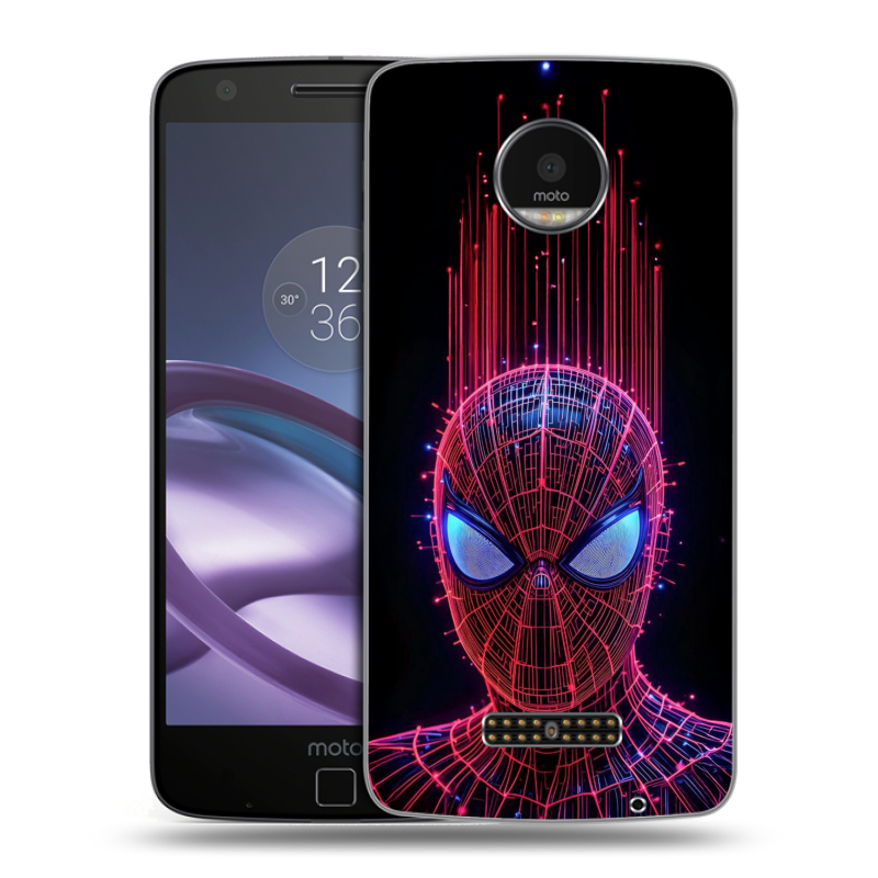 Пластиковый чехол на Lenovo Moto Z Force с принтом Spiderman Человек паук Пластиковый чехол на Lenovo Moto Z Force с принтом Spiderman Человек паук