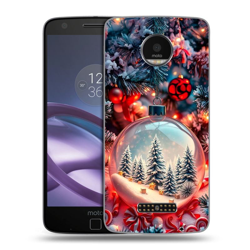 Пластиковый чехол на Lenovo Moto Z Force с принтом Новый год Пластиковый чехол на Lenovo Moto Z Force с принтом Новый год