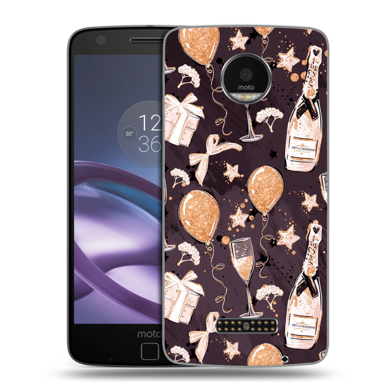 Пластиковый чехол на Lenovo Moto Z Force с принтом Новый год Пластиковый чехол на Lenovo Moto Z Force с принтом Новый год