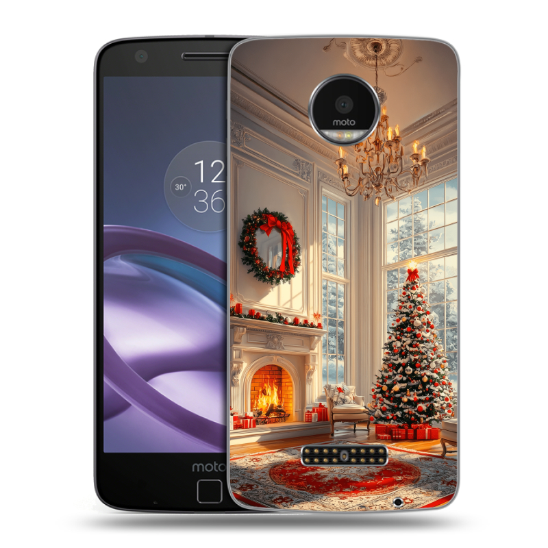 Пластиковый чехол на Lenovo Moto Z Force с принтом Новый год Пластиковый чехол на Lenovo Moto Z Force с принтом Новый год