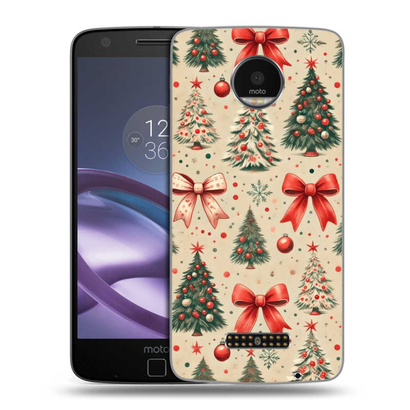 Пластиковый чехол на Lenovo Moto Z Force с принтом Новый год Пластиковый чехол на Lenovo Moto Z Force с принтом Новый год
