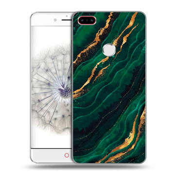 Пластиковый чехол на ZTE Nubia Z11 с принтом Мрамор зеленое золото Пластиковый чехол на ZTE Nubia Z11 с принтом Мрамор зеленое золото