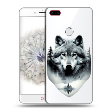 Пластиковый чехол на ZTE Nubia Z11 с принтом Волк в лесу Пластиковый чехол на ZTE Nubia Z11 с принтом Волк в лесу