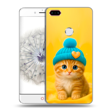 Пластиковый чехол на ZTE Nubia Z11 с принтом Котенок в шапке Пластиковый чехол на ZTE Nubia Z11 с принтом Котенок в шапке