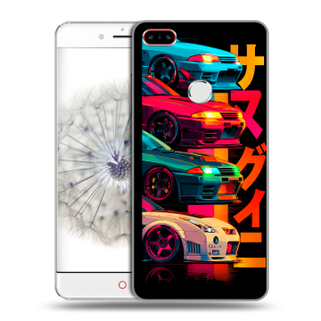 Пластиковый чехол на ZTE Nubia Z11 с принтом Гоночные машины