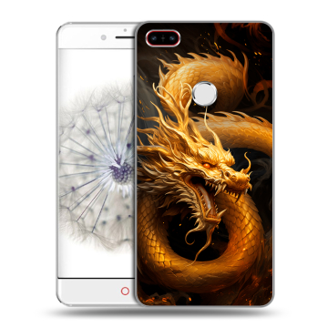 Пластиковый чехол на ZTE Nubia Z11 с принтом Золотой дракон Пластиковый чехол на ZTE Nubia Z11 с принтом Золотой дракон