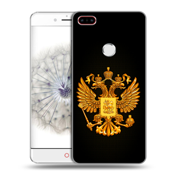 Пластиковый чехол на ZTE Nubia Z11 с принтом Герб России желтый