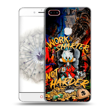 Пластиковый чехол на ZTE Nubia Z11 с принтом Дональд Дак Деньги