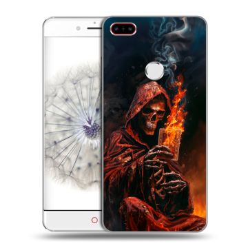 Пластиковый чехол на ZTE Nubia Z11 с принтом Скелет и карты