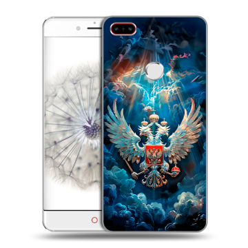 Пластиковый чехол на ZTE Nubia Z11 с принтом Герб флаг России