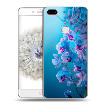 Пластиковый чехол на ZTE Nubia Z11 с принтом голубые орхидеи