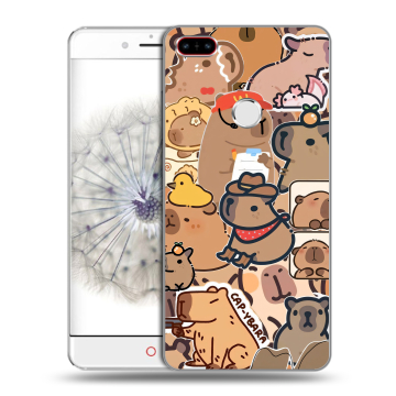 Пластиковый чехол на ZTE Nubia Z11 с принтом капибара Пластиковый чехол на ZTE Nubia Z11 с принтом капибара
