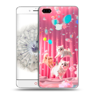 Пластиковый чехол на ZTE Nubia Z11 с принтом милые котики